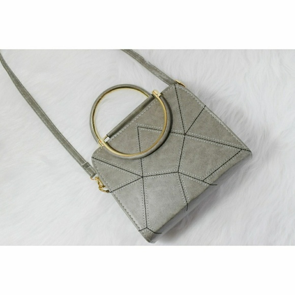 Shoulder Bag Handbags - GEOMETRIC DESIGN PU HANDBAG WITH STRAP